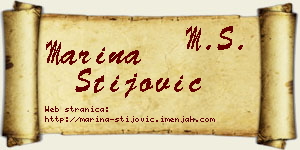 Marina Stijović vizit kartica